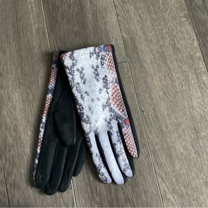 Multi color faux snake skin gloves